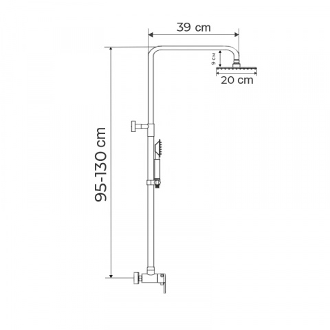 Sprchový sloup s baterií, SUS-003-J | SUS-003-J